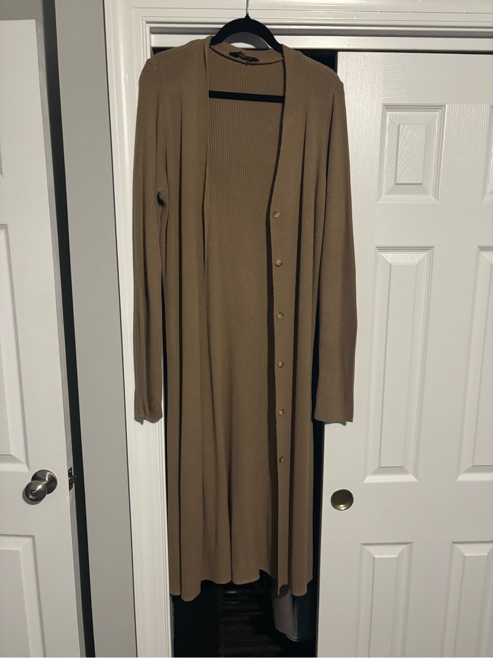 long tall sally Long Tan Ribbed Button-Front Duster